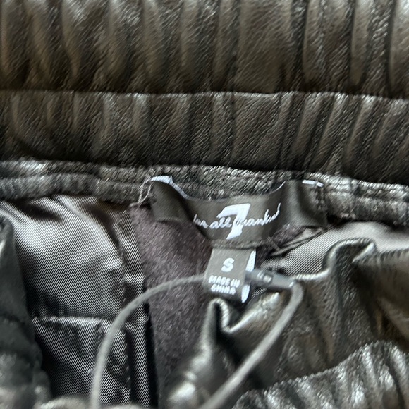 7 For All Mankind Black Faux Leather Joggers - Picture 3 of 5